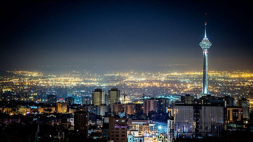 Tehran_night. Cn tower, Tower, Building HD wallpaper