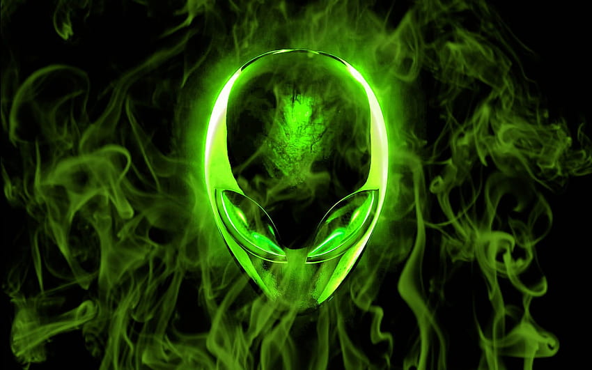 Green Flame Alienware - Cool Alien - -, Green Flames HD wallpaper