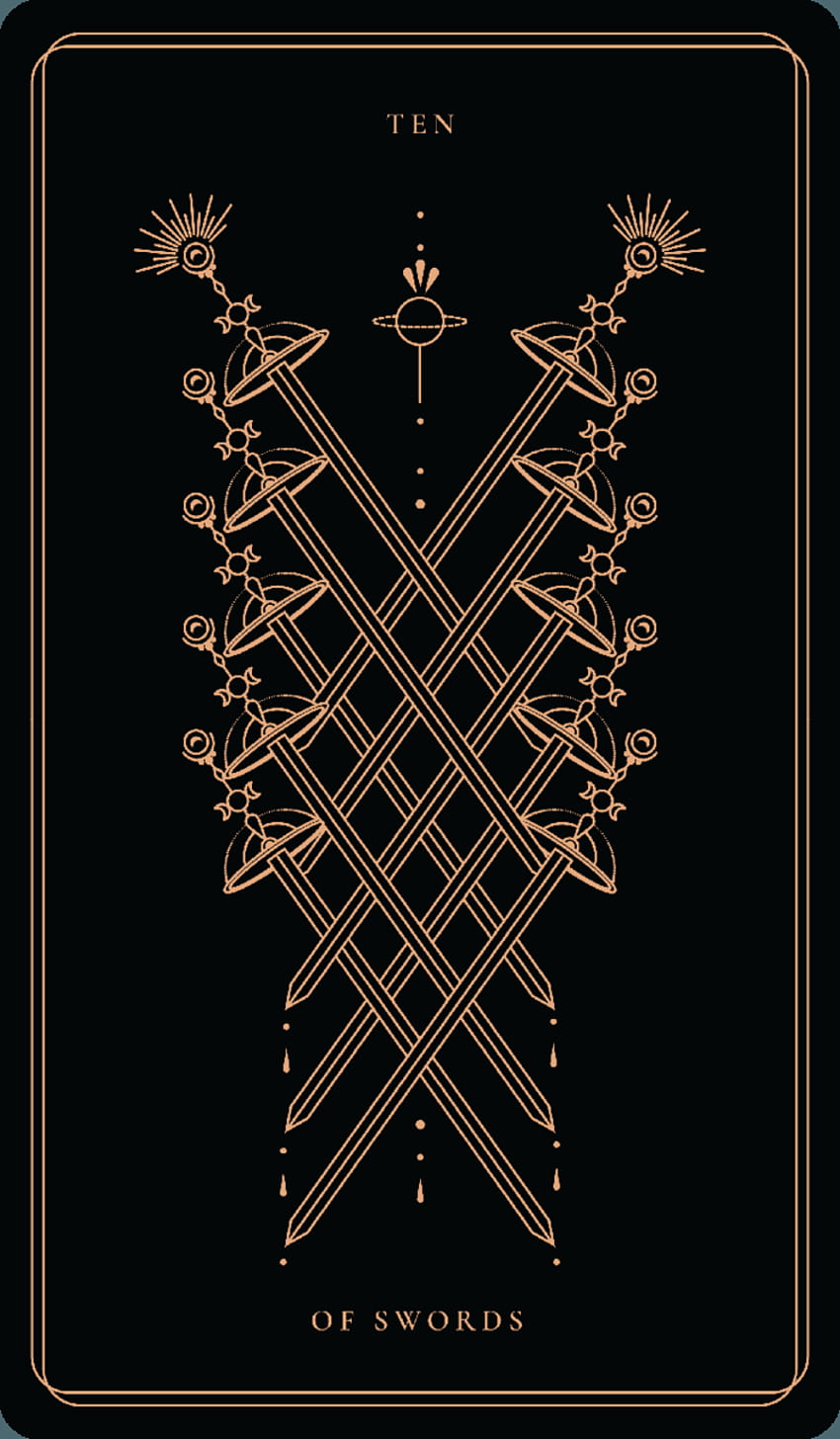 Zehn der Schwerter. Seelenkarten, Tarotkartenkunst, Tarotkarten HD-Handy-Hintergrundbild