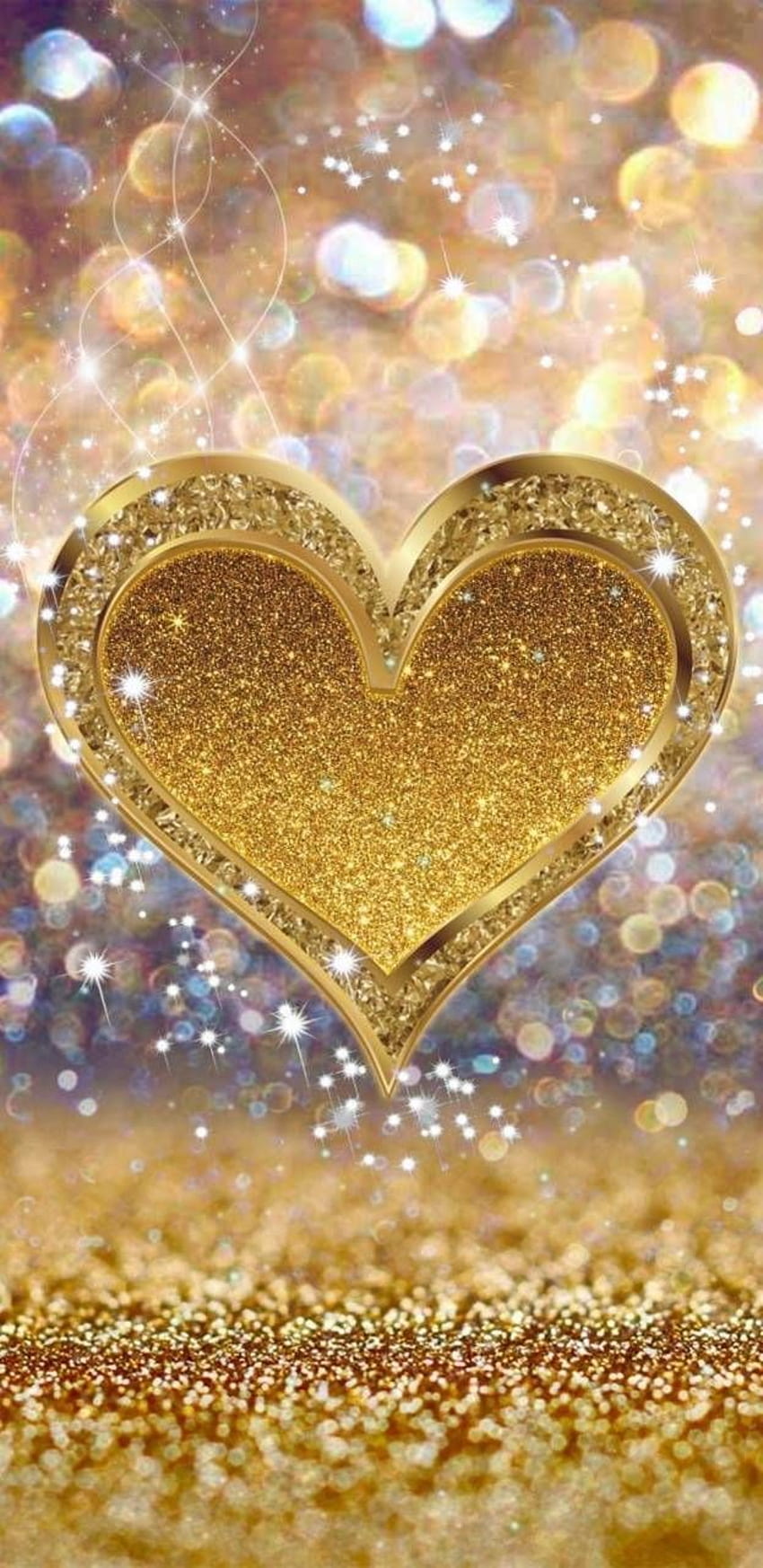 Kris on galeria. Heart , Glitter phone , Glitter, Golden Heart HD phone wallpaper