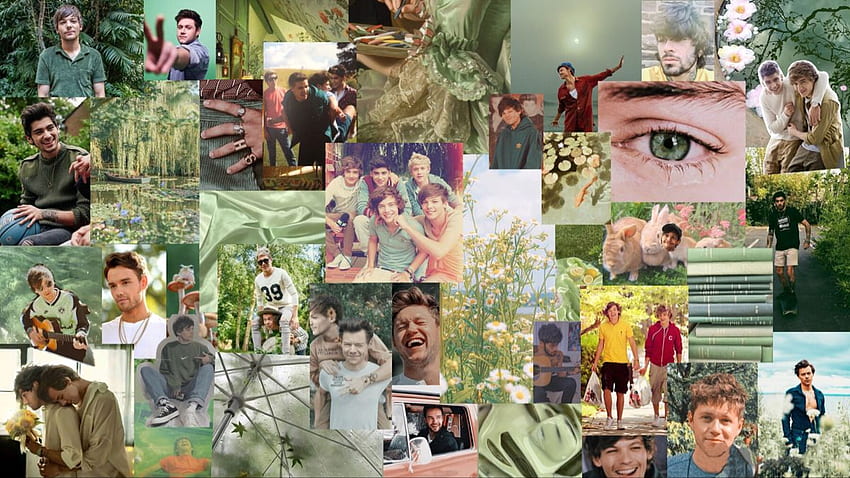 Green one direction background laptop in 2021. One direction , One direction background, art, Larry Stylinson HD wallpaper