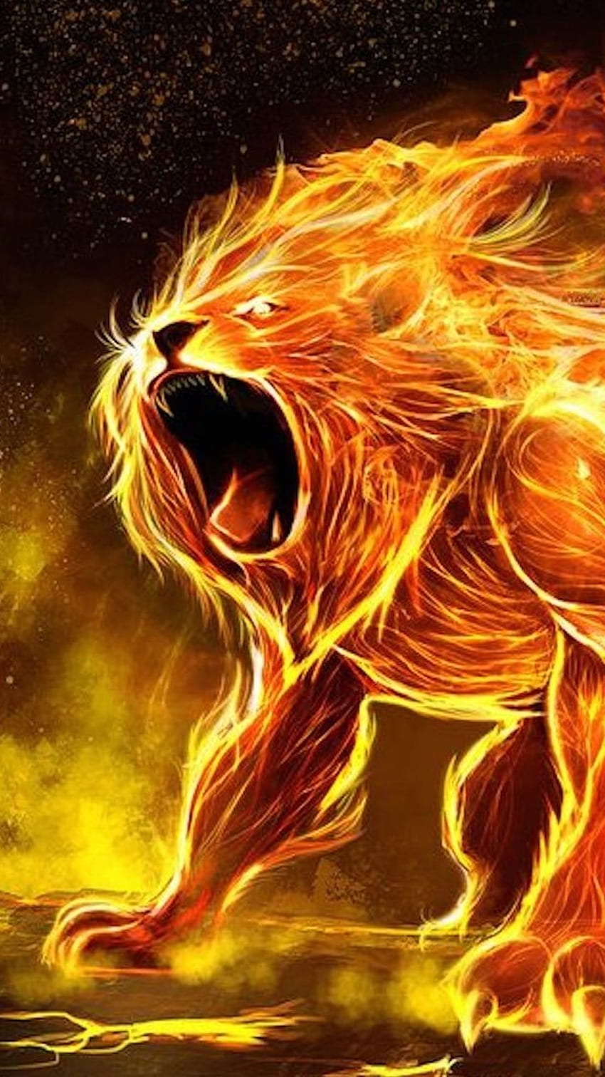 Fire Lion, Danger, Lion HD phone wallpaper | Pxfuel