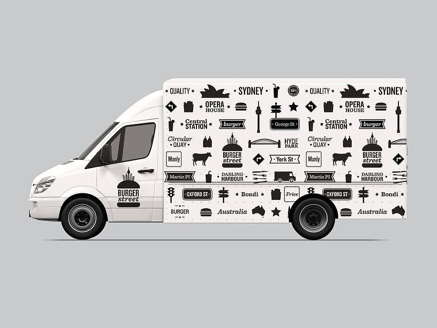 Logo & Food Truck Concept Design (Burger) HD wallpaper