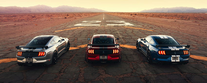 Ford Mustang Shelby Gt500 드래그, 자동차, 자동차 듀얼 스크린 HD 월페이퍼