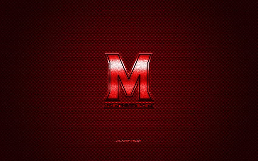 Maryland Terrapins logo, American football club, NCAA, red logo, red carbon fiber background, American football, College Park, Maryland, USA, Maryland Terrapins for with resolution . High Quality HD wallpaper