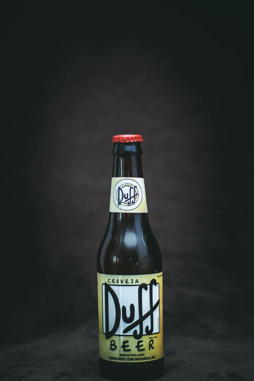 Bottiglia di birra Duff · Stock Sfondo del telefono HD