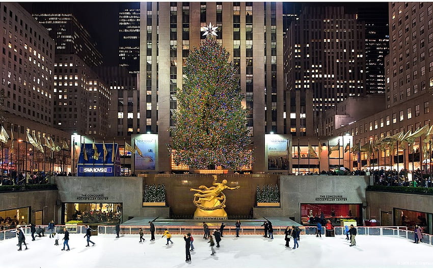 Rockefeller Center NY, New York Times Meydanı Noel Ağacı HD duvar kağıdı