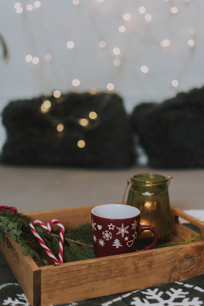 Días festivos, Año Nuevo, Golosinas, Taza, Navidad, Caja, Árbol de Navidad, Taza grande fondo de pantalla del teléfono