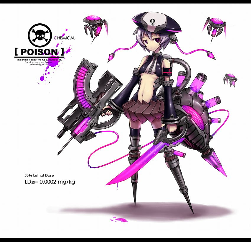 weapon, girl, anime, ciborg HD wallpaper