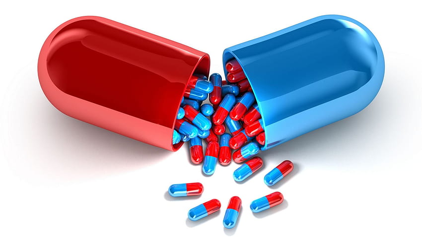 Matriz de Medicação em Cápsulas de Comprimidos - Pherma, Red Pill papel de parede HD