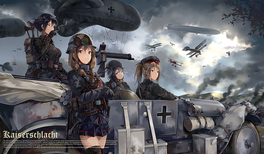 Рисунки, Anime Military Girl HD wallpaper