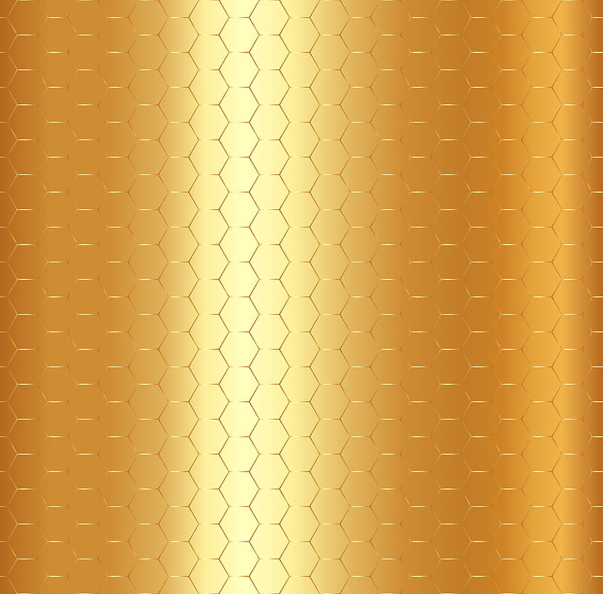 Padrão de hexágono dourado abstrato sobre fundo metálico dourado papel de parede HD