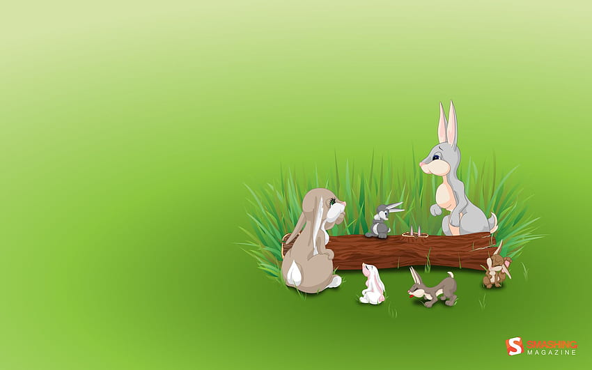 Joyful Easter ? Funny Bunnies And Painted Eggs, Spring Bunny HD wallpaper