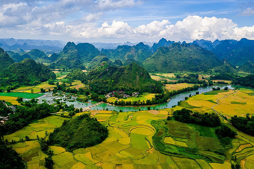 Vietnam Cao Bang Nature Mountains Fields Landscape, Vietnam Scenery HD wallpaper