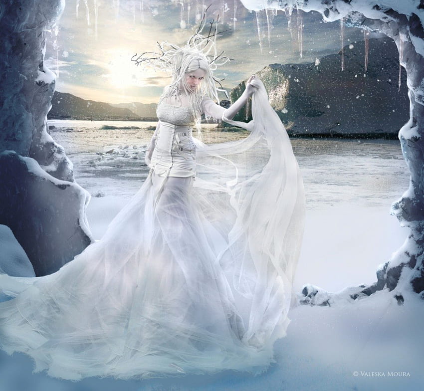 Pearl, elegant, lady, dress, fantasy HD wallpaper