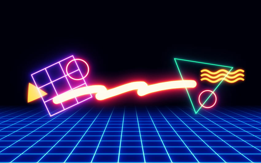 '80s Neon Shapes/ Â· ' HD wallpaper