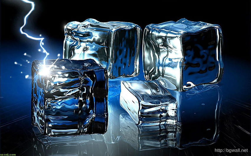 Crystal Ice Cube 3D – 背景、氷の結晶 高画質の壁紙