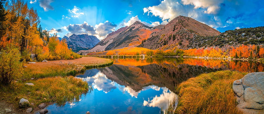 California USA Panorama Nature Autumn Mountains, Autumn Panoramic HD ...