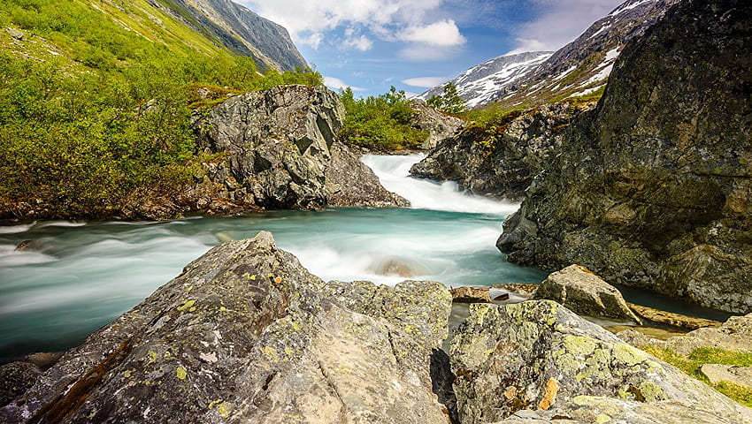 Norway Nature mountain river HD wallpaper