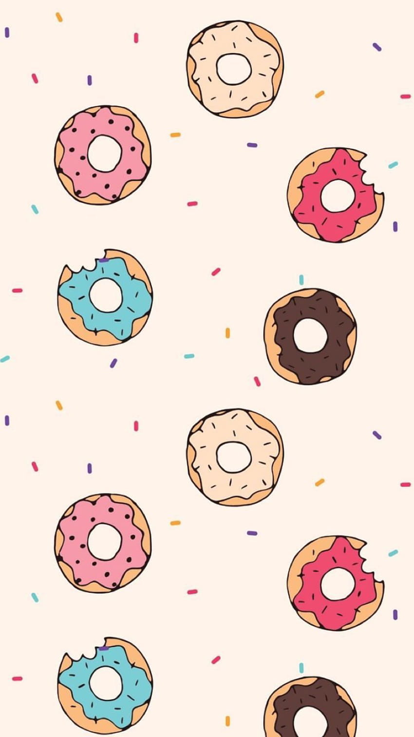 Donuts. iphone cute, Cute patterns , Kawaii, Cartoon Doughnut HD phone wallpaper