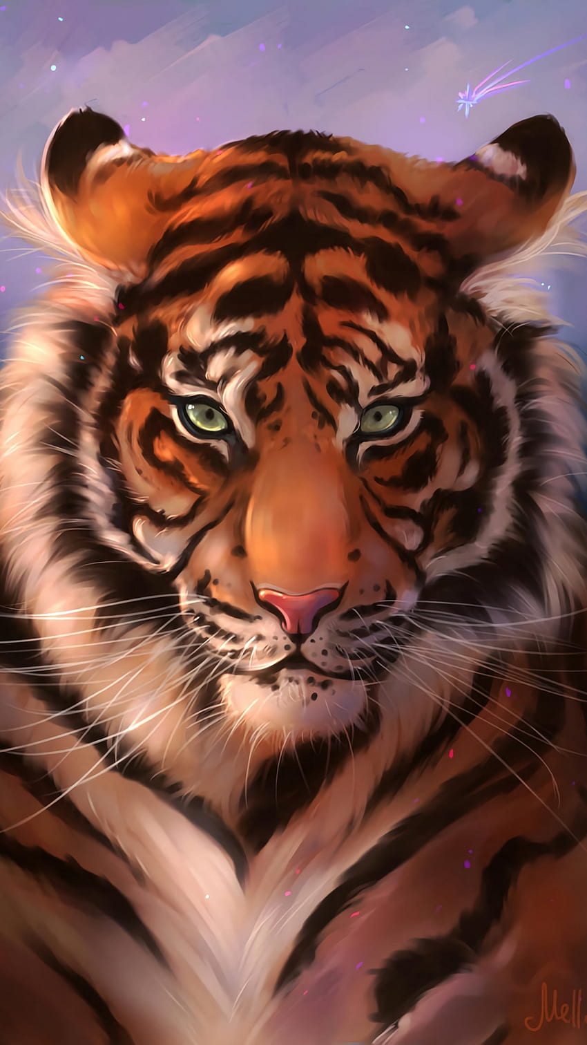 Tiger, Muzzle, Art, Predator, Striped - iPhone 6 Tiger Art - & Background , Tiger Man HD phone wallpaper
