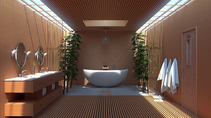 Blender, ห้องน้ำ, การออกแบบภายใน / และพื้นหลังมือถือ, ห้องน้ำอนิเมะ วอลล์เปเปอร์ HD