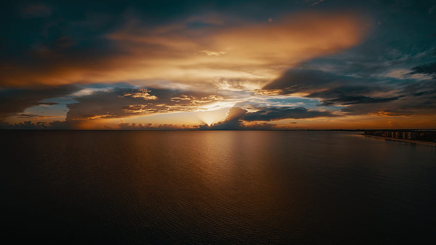Plaża Chmury Pejzaż morski Horyzont 10k , , Tło i Tapeta HD