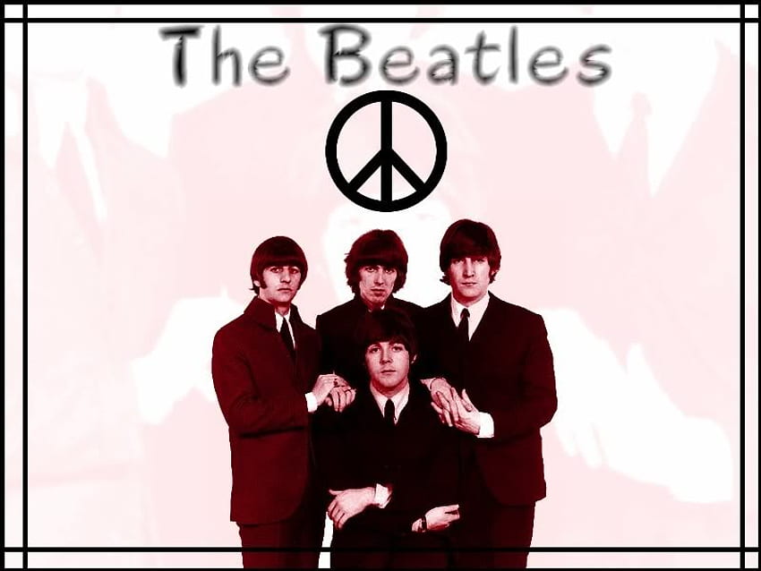 Beatles Pink Peace, paul mccartney, ringo starr, klassischer rock, rock and roll, beatles, band, rosa, musik, john lennon, george harrison, frieden HD-Hintergrundbild