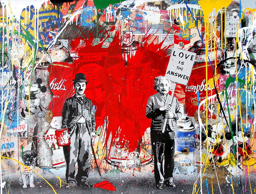 Mr. Brainwash, Juxtapose 2017. Sztuka, Street art Banksy, Graffiti art Tapeta HD
