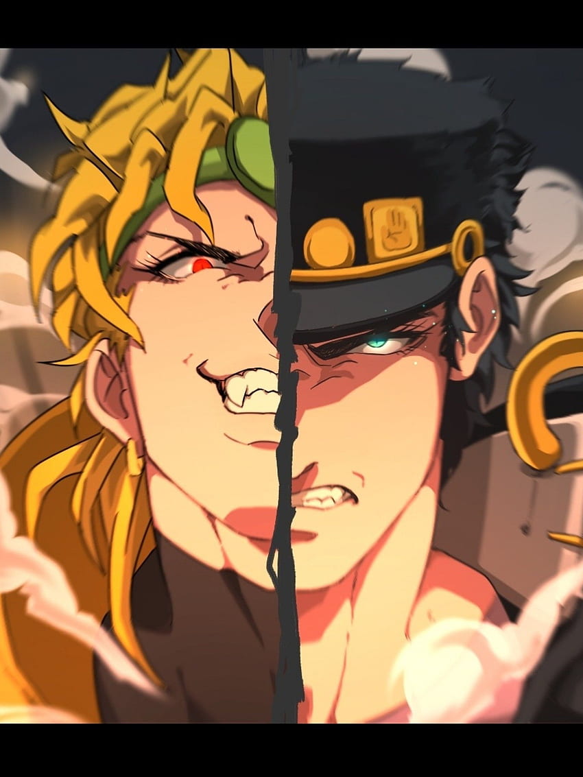 Jojo Dio Brando With A Mask Wearing Man On Back With Back Of Yellow And  Grean Heart Anime, HD wallpaper