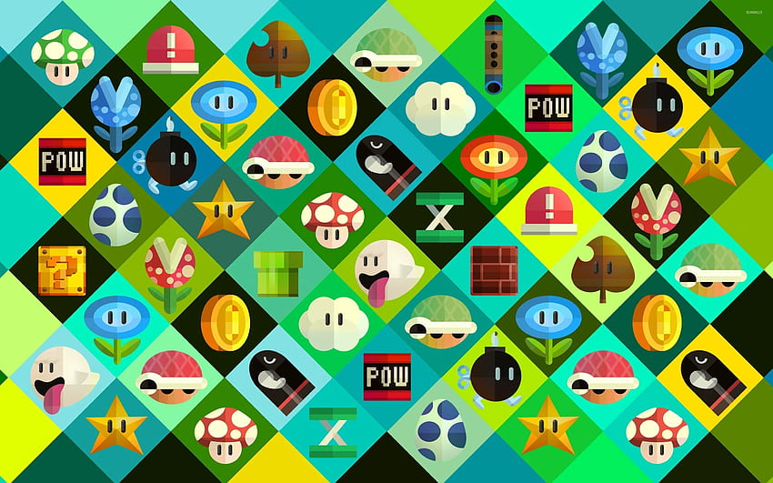 Super Mario Power Ups Game HD wallpaper