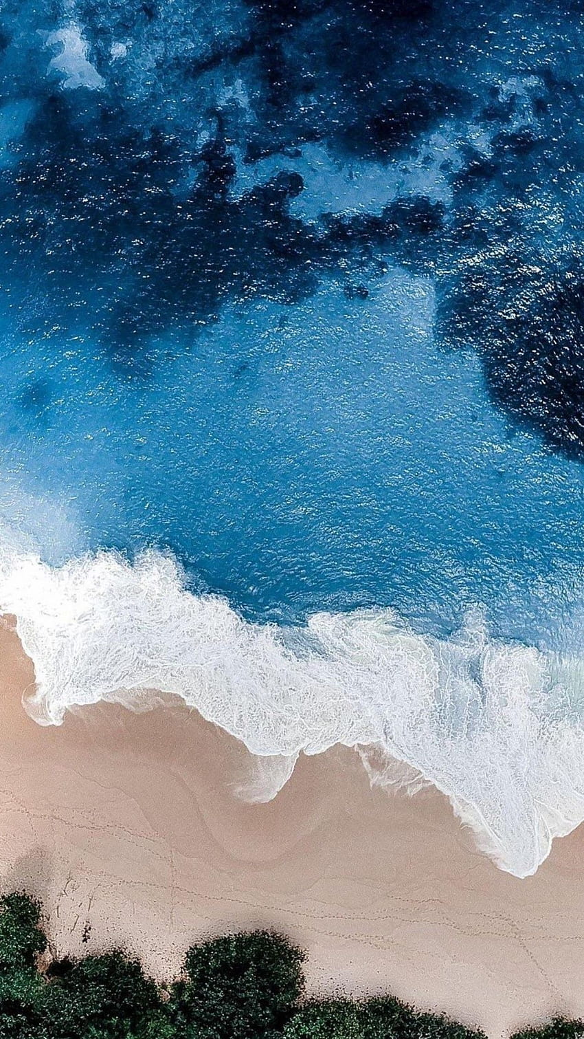 iOS 11 iPhone X Aqua blue Water beach wave ocean HD тапет за телефон