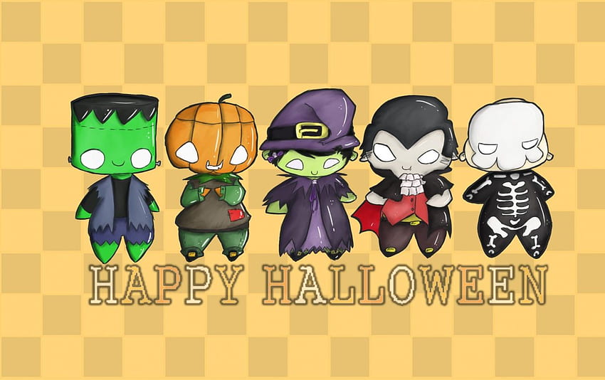 Joyeux Halloween, tout le monde! . Joyeux Halloween, dessin animé mignon d'Halloween Fond d'écran HD