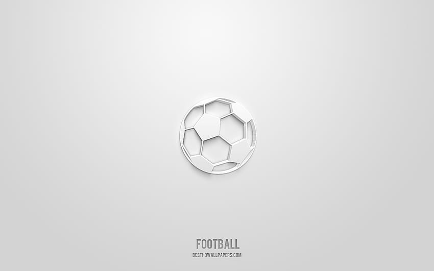축구 3d 아이콘, 흰색 배경, 3d 기호, 축구, 스포츠 아이콘, 3d 아이콘, 축구 기호, 스포츠 3d 아이콘 HD 월페이퍼