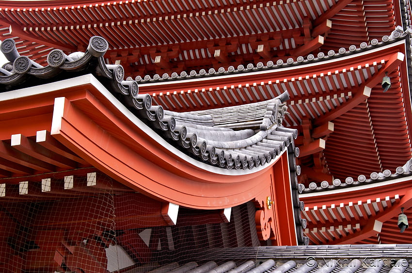 Japanische Bedachung, japanische Dachziegel HD-Hintergrundbild