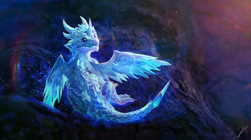 E621 Ambiguous_gender Cat Meff Crystal Dragon Feet Horn Ice, Cute Baby Dragon HD wallpaper