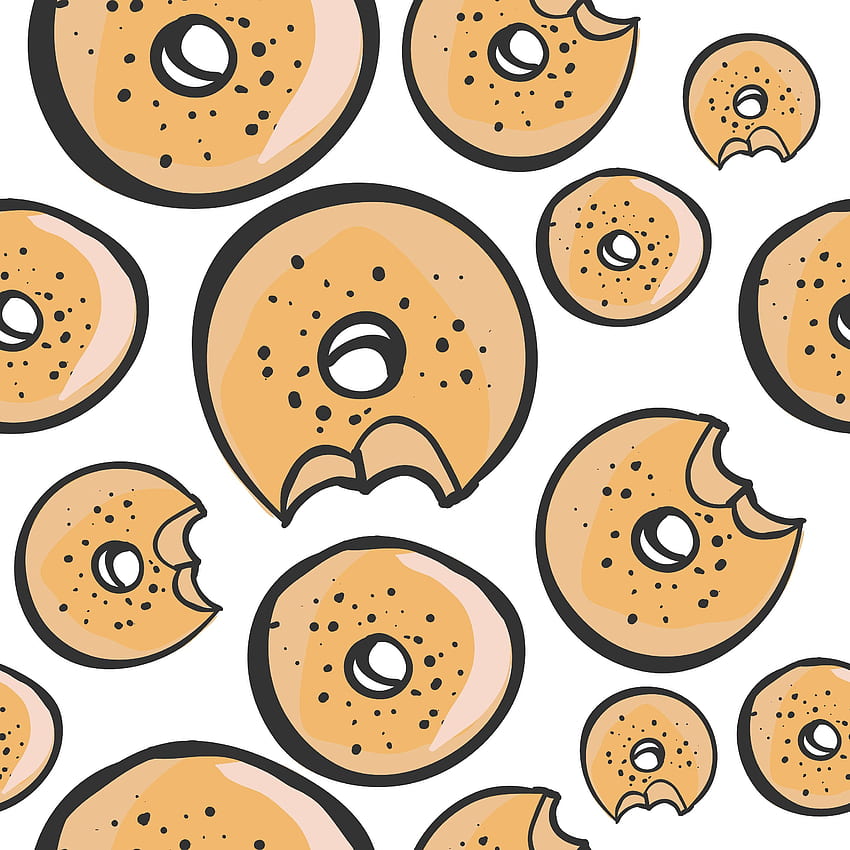 Bagel logo and background. Graphic illustration, Interactive design, Drawing HD phone wallpaper