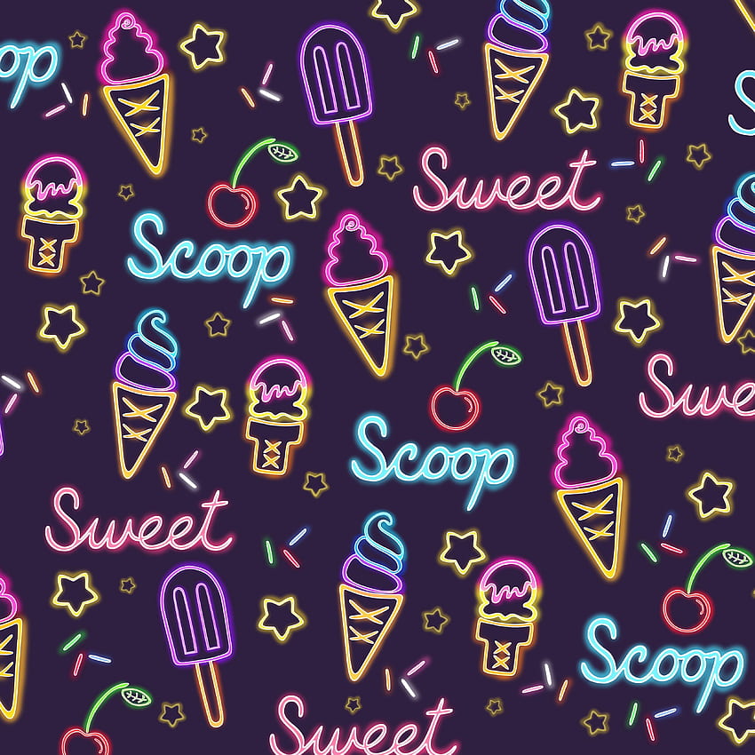 Ice Cream, Patterns, Pattern, Texture, Textures, Sweet, Neon HD phone wallpaper