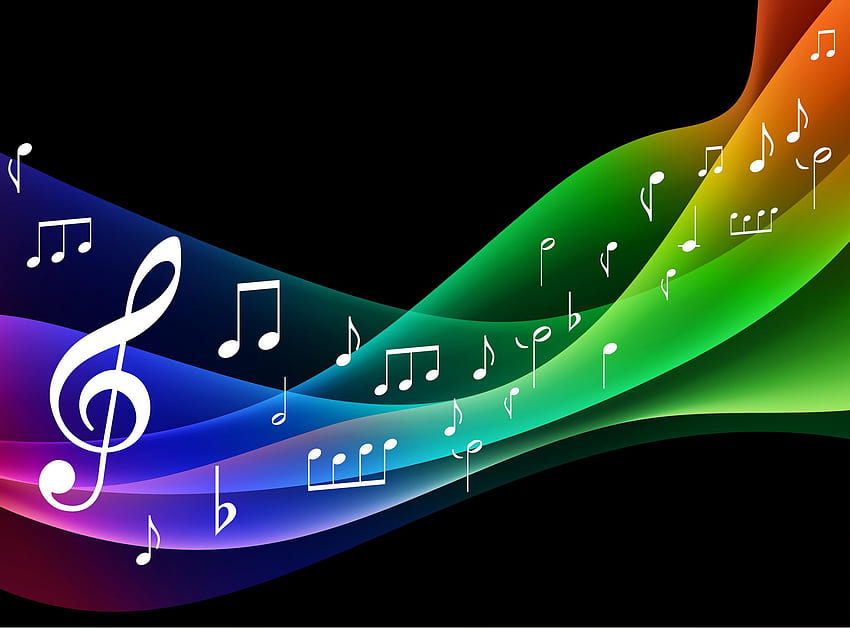 musical - Notas musicales con color -, Resumen de notas musicales fondo de pantalla