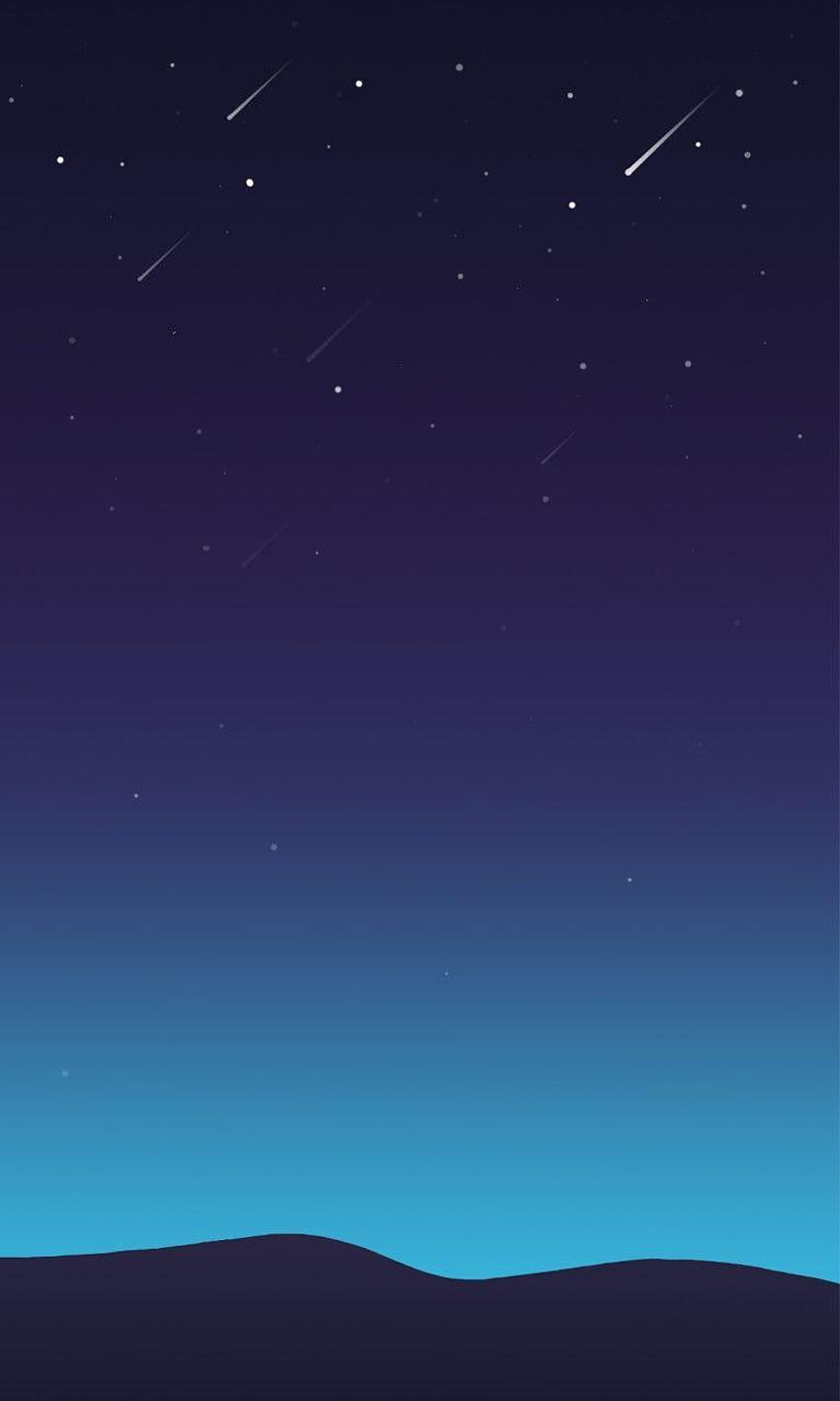 Estrella fugaz, cielo nocturno minimalista fondo de pantalla del teléfono