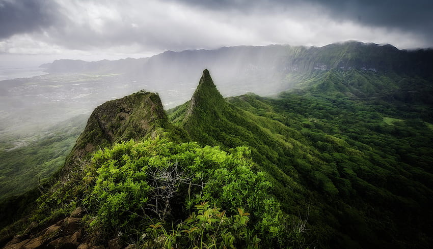 Ola Mana Three Peaks Trail Hawaii, Hawaii Mountain HD wallpaper
