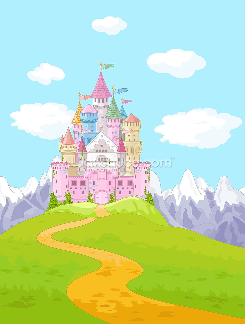 Märchenhafte Schlosslandschaft. Wallsauce US in 2020. Castle cartoon, Castle illustration, Landscape HD-Handy-Hintergrundbild