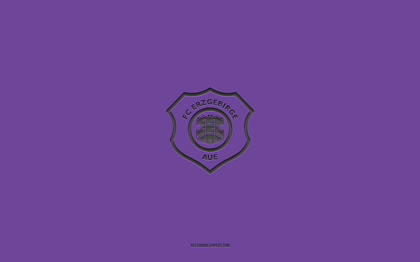FC Erzgebirge Aue, fond violet, équipe de football allemande, emblème du FC Erzgebirge Aue, Bundesliga 2, Allemagne, football, logo du FC Erzgebirge Aue Fond d'écran HD