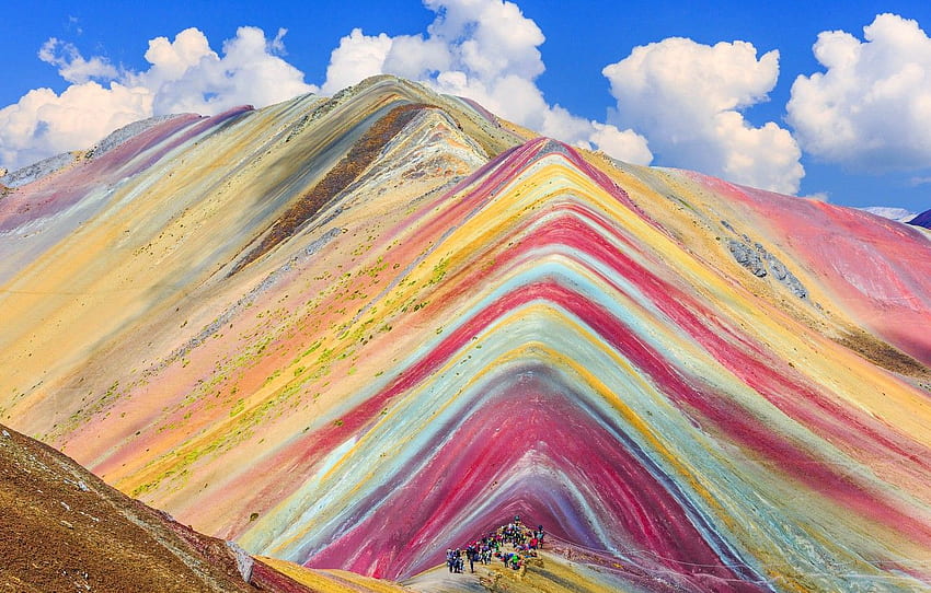 Peru, América do Sul, Vinicunca Rainbow Mountain, seção природа, paisagem do Peru papel de parede HD