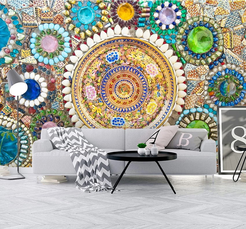 Bacaz Bohemian Join Stone Mosaic Mural for Living Room Sofa Background 3D Geometric Wall Art Decor Print 3D Wall Mural. . - AliExpress, Bohemian Home HD wallpaper