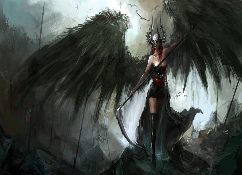 Harvesting The Dead, battlefeild, goth, angel, dark, death HD wallpaper