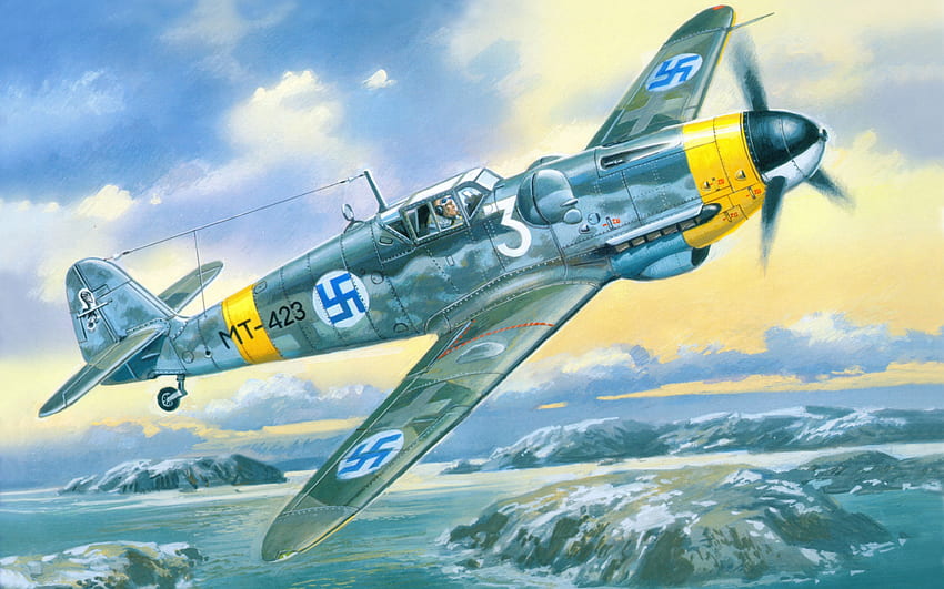 메서슈미트 Bf.109 G 6 & 배경 HD 월페이퍼