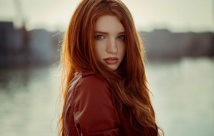 portrait, freckles, mole, redhead, Alina, natural light for , section девушки HD wallpaper