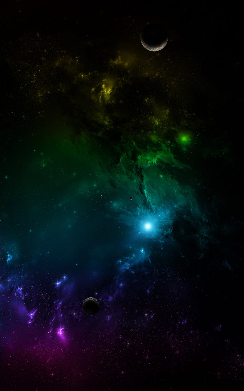 Pianeti, universo, multicolore, eterogeneo, galassia Sfondo del telefono HD