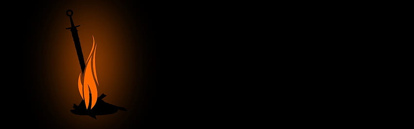 : ダーク ソウルズ ビデオ ゲーム 火の剣 シンプルな背景 ミニマリズム デュアル モニター マルチ ディスプレイ 高画質の壁紙
